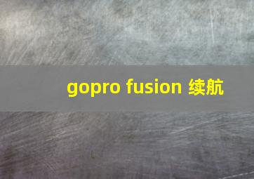 gopro fusion 续航